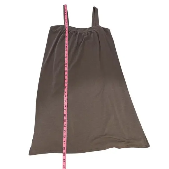 Garnet Hill Jersey Knit Sleeveless Shift Dress Brown Sz M Vacation Resort Casual - Picture 8 of 10